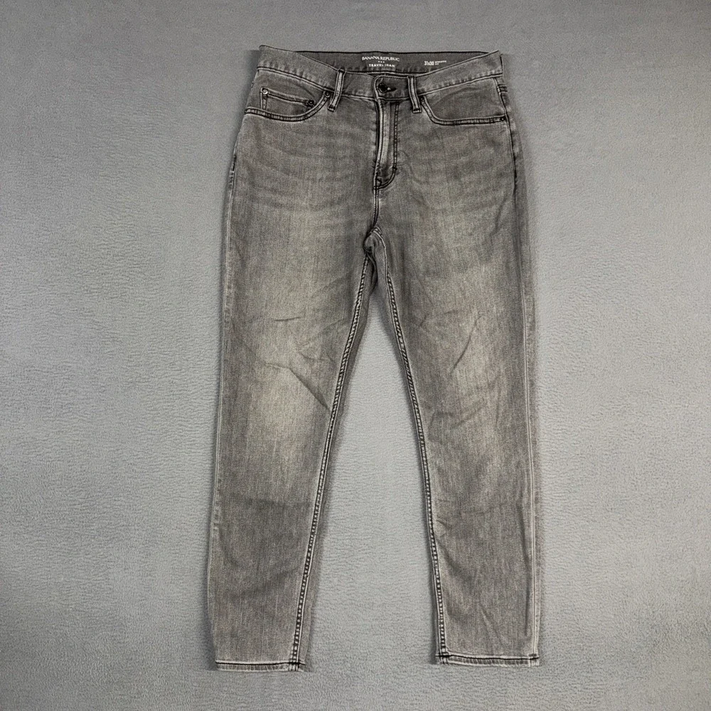 Banana Republic Jeans Mens 31x30 (Fits 31x28) Gray Travel Athletic Fit Denim